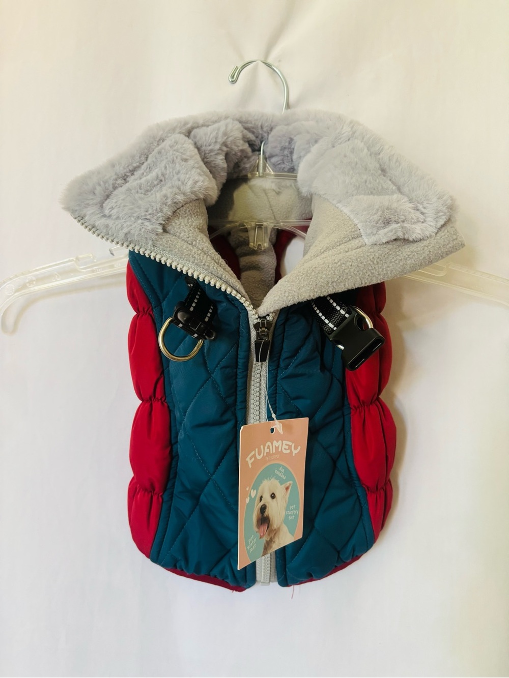 FUAMEY Quilted Dog Puffer Vest Harness Coat Small NWT